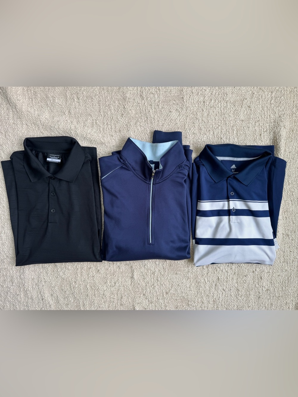 Bundle Nike Golf Dri Fit & ADIDAS Performance Polo shirts and 3/4 Zip men’s Med